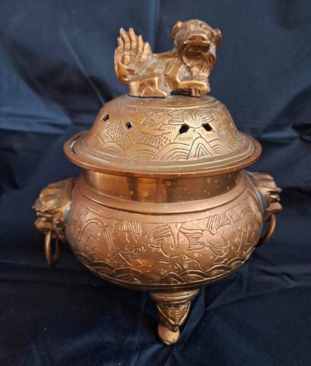 Antieke Chinese Bronzen Wierookbrander met Foo Dog, Antiek en Kunst, Antiek | Koper en Brons, Brons, Ophalen