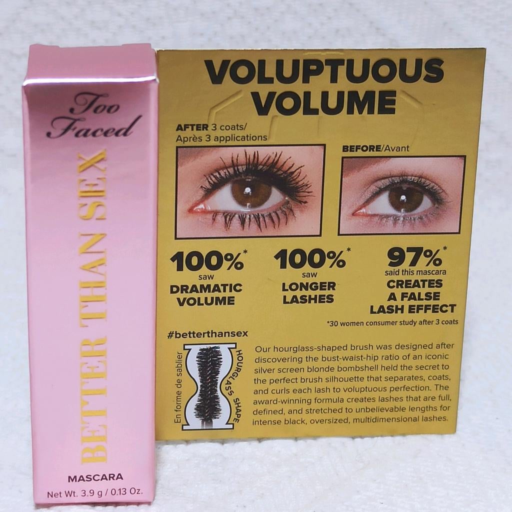 Too Faced Better Than Sex Mascara, Ogen, Verzenden, Zwart, Nieuw