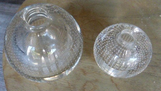 2x leerdam spijkervaasjes, Ophalen of Verzenden, Zo goed als nieuw, Glas, Kandelaar