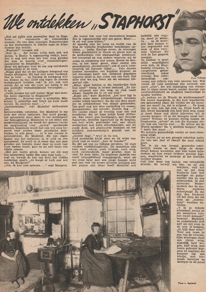 vintage knipsel 1942 Staphorst klederdracht 'n ontdekking, Verzenden, 1940 tot 1960, Nederland, Knipsel(s)