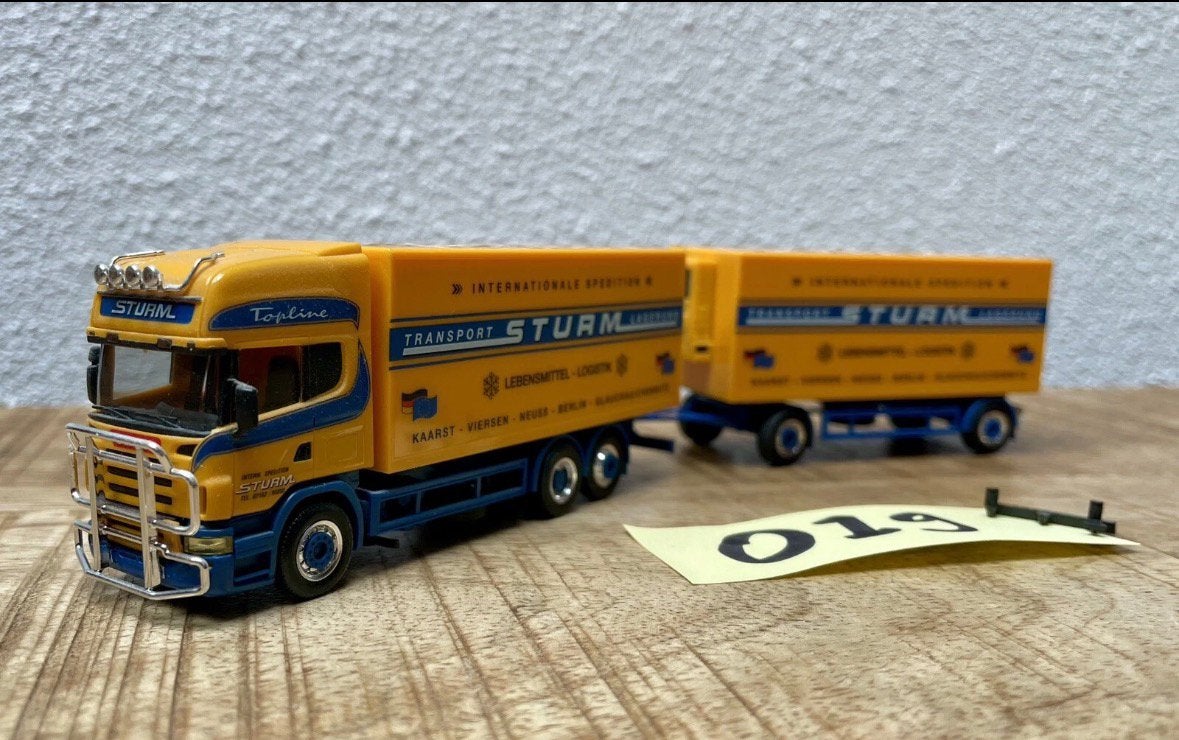 019 Herpa Scania R 580 TL Spedition Sturm, Ophalen of Verzenden, Zo goed als nieuw, Bus of Vrachtwagen, Herpa