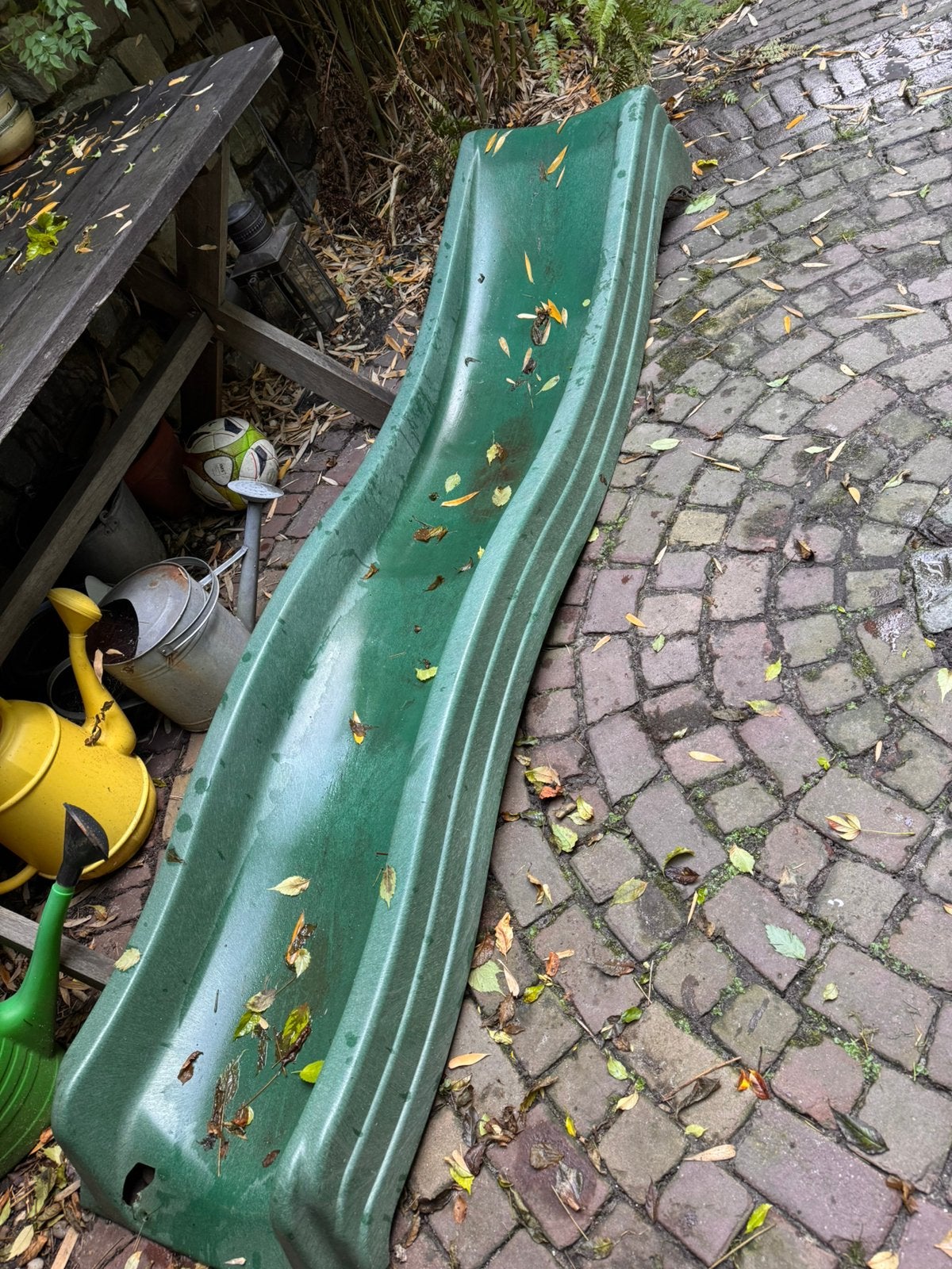 Glijbaan, 2,5m voor speeltoestel, gratis, beetje beschadigd, Ophalen, Gebruikt, Glijbaan, Aanbouwonderdeel