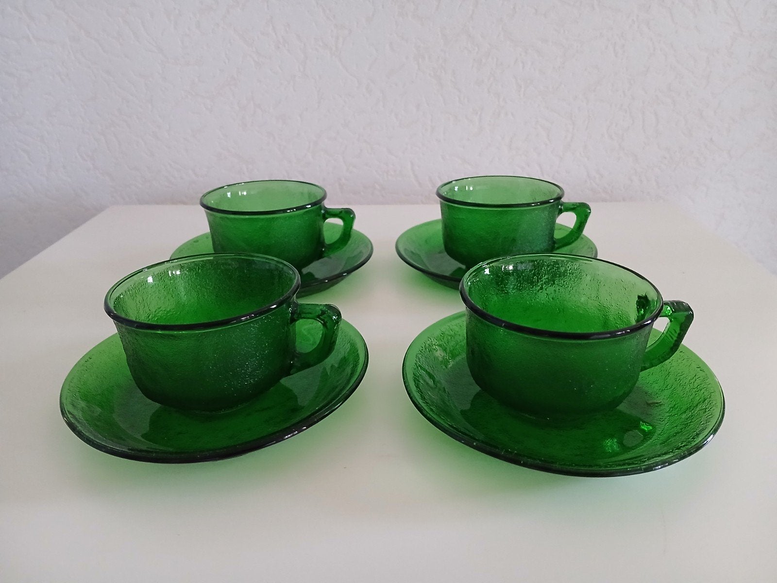 Groen glazen kop en schotels Arcoroc Sierra, Ophalen of Verzenden