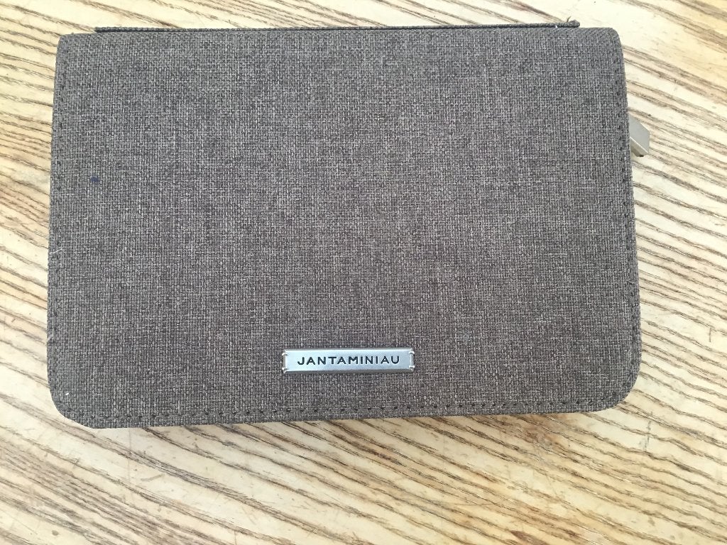 Reis etui met rits Jan Tamininiau, Sieraden, Tassen en Uiterlijk, Ophalen of Verzenden, Zo goed als nieuw, Bruin, Heer