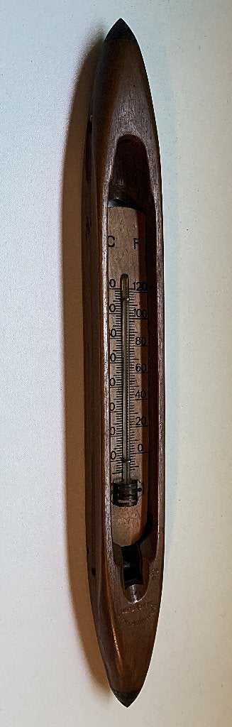 Antieke Textiel Weefspoel + Thermometer, Ophalen