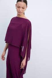 Feversave luxe grote chiffon stola omslagdoek bordorood, Verzenden, Nieuw, Sjaal