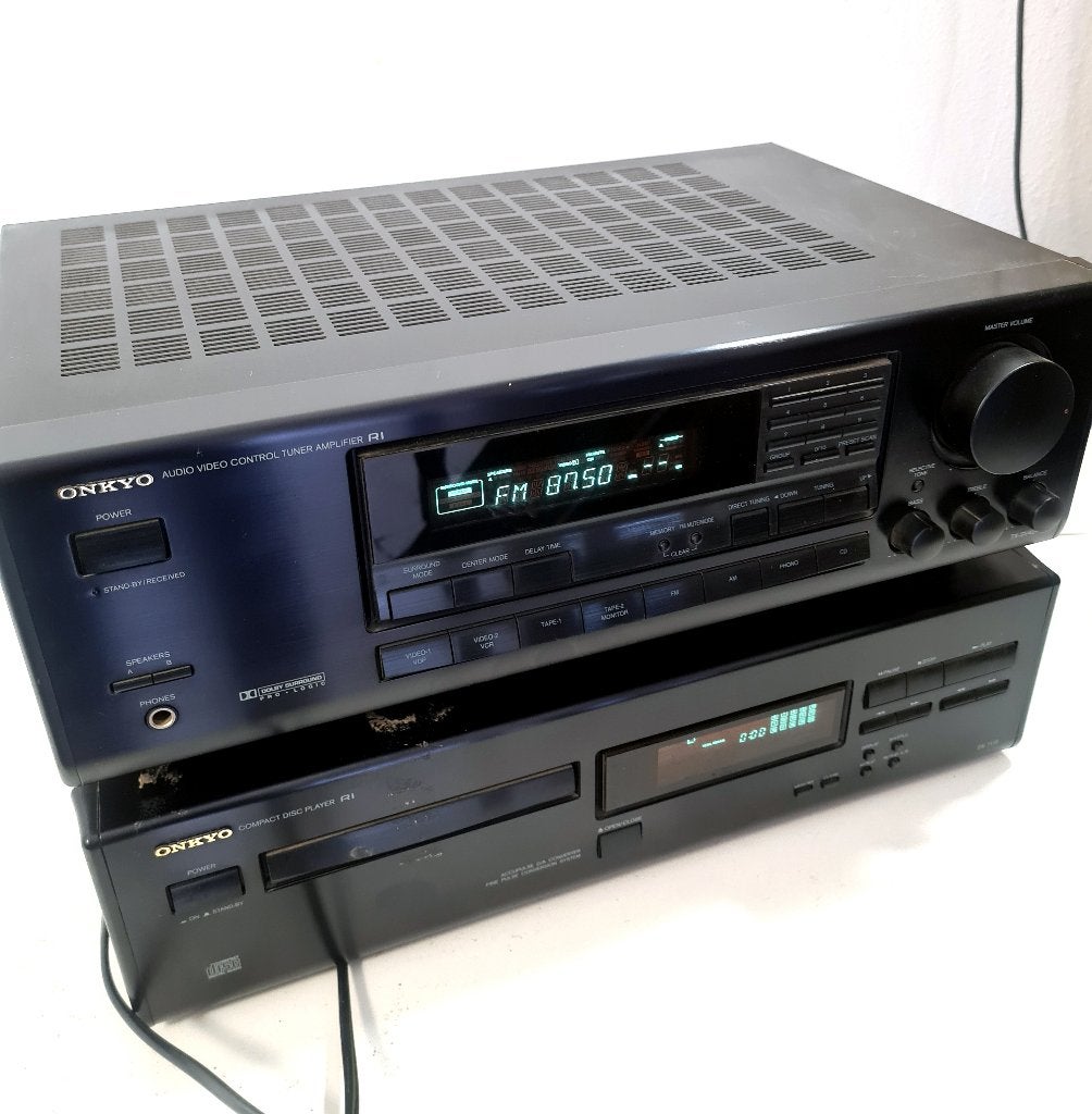 Onkyo TX-SV424 receiver +  Onkyo DX-7110 CD player, Ophalen of Verzenden, Refurbished, 60 tot 120 watt, Onkyo