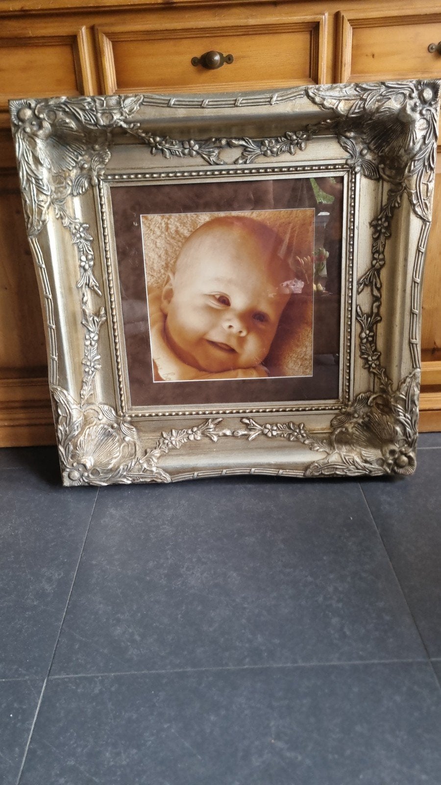 Decoratieve fotolijst met barokke details, Ophalen, Gebruikt, 50 tot 75 cm, 50 tot 75 cm