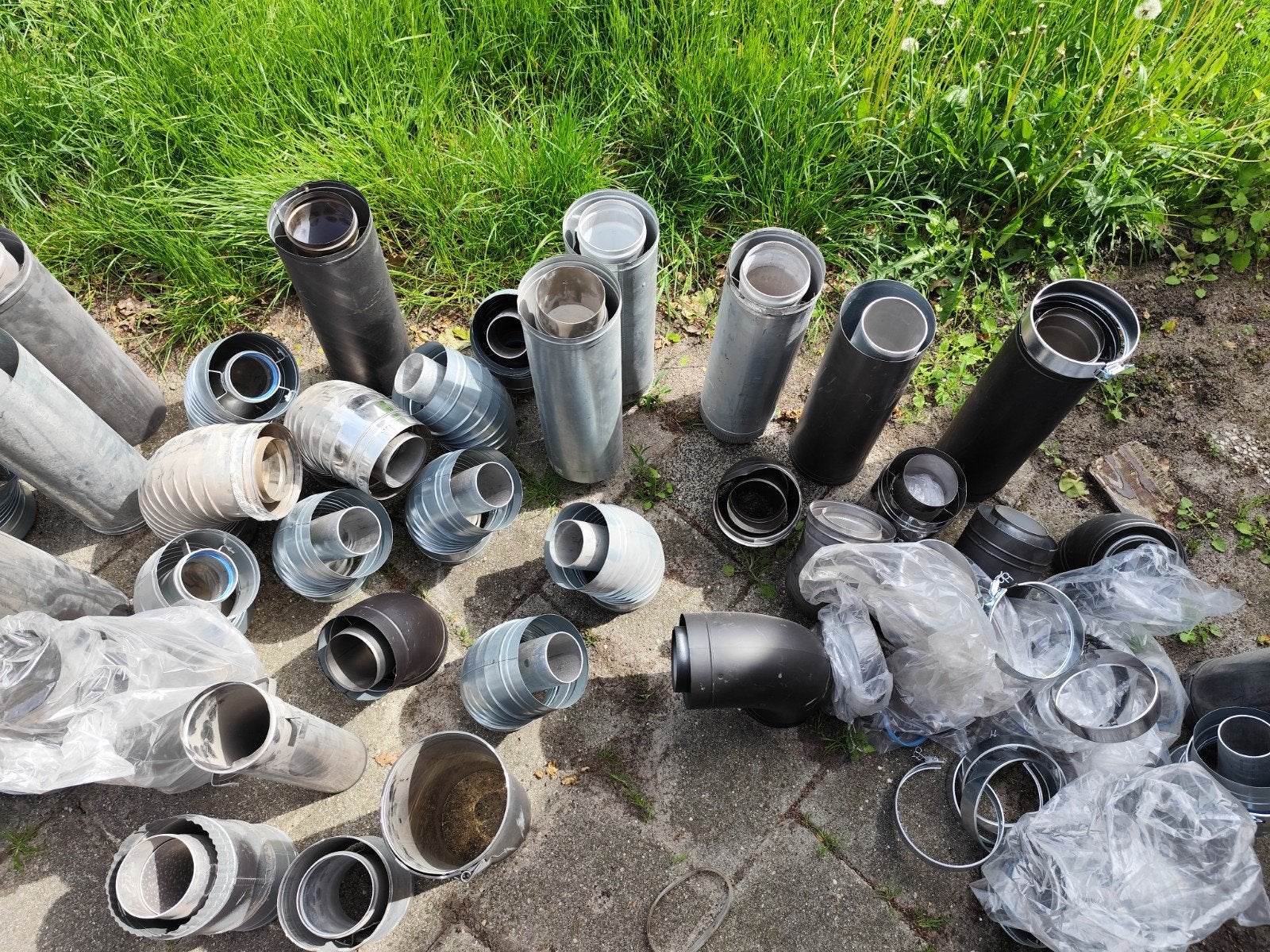 Nieuwe dubbelwandige kachelpijpen, Ophalen of Verzenden, Inbouwhaard, Houthaard