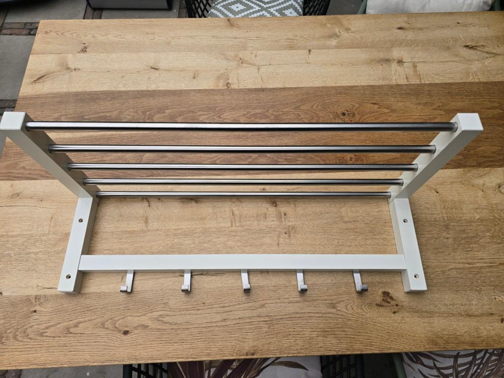 IKEA TJUSIG Kapstok/Plank Wit 79 cm, Huis en Inrichting, Gebruikt, Minder dan 100 cm, Hout, Ophalen
