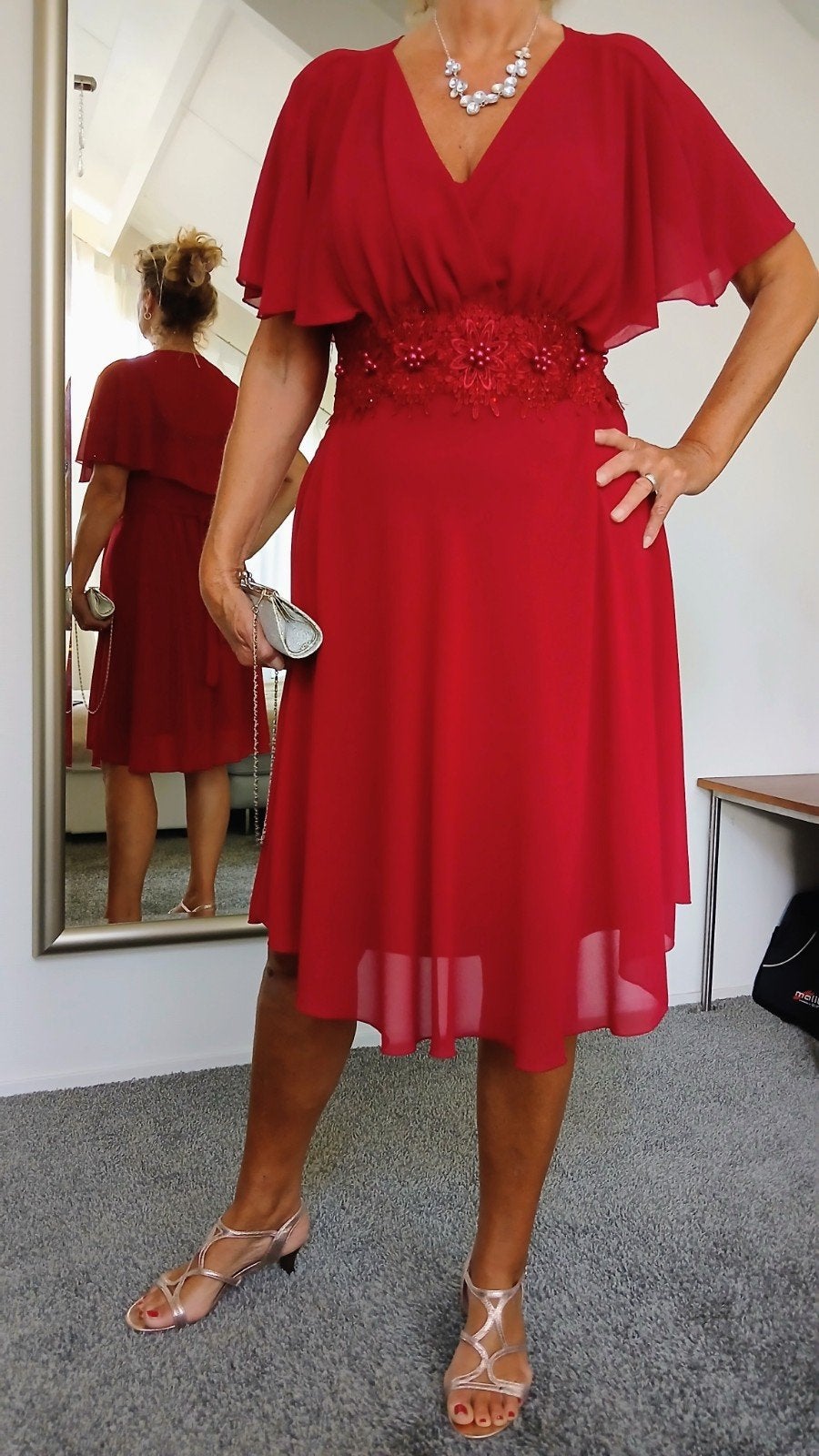 Elegante bordeauxrode avondjurk  maat 44 nieuw!!, Kleding | Dames, Maat 46/48 (XL) of groter, Nieuw, Ophalen of Verzenden, Onbekend