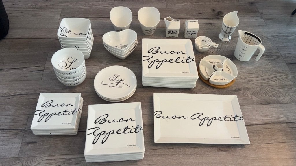 Servies riviera maison, Huis en Inrichting, Keuken | Servies, Verzenden, Zo goed als nieuw, Overige stijlen, Porselein