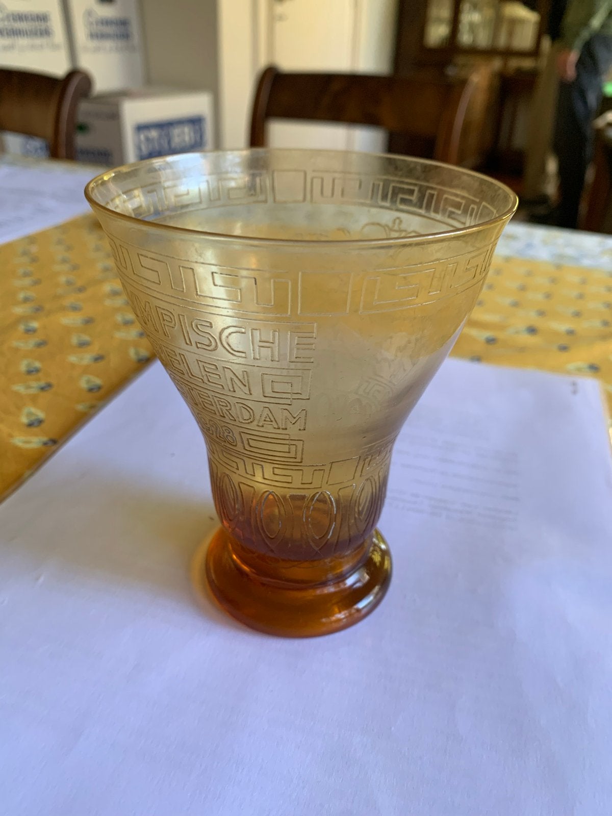 Vintage Olympische Spelen Amsterdam 1928 Glas, Ophalen of Verzenden