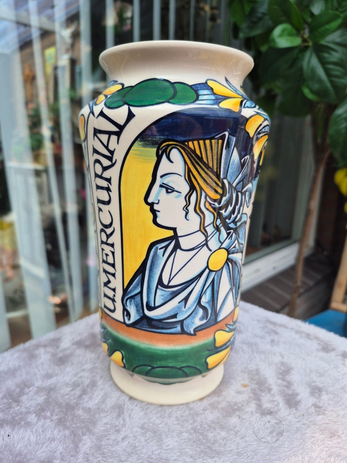 Flora Keramiek Interpharm Apothekersvaas "U. Mercurial", Antiek en Kunst, Ophalen of Verzenden