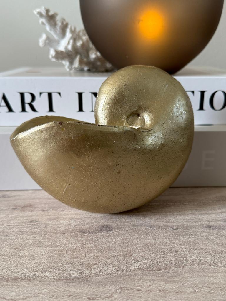 Goudkleurige schelp met glitter - Kunststof decoratie, Huis en Inrichting, Woonaccessoires | Overige, Ophalen of Verzenden, Nieuw