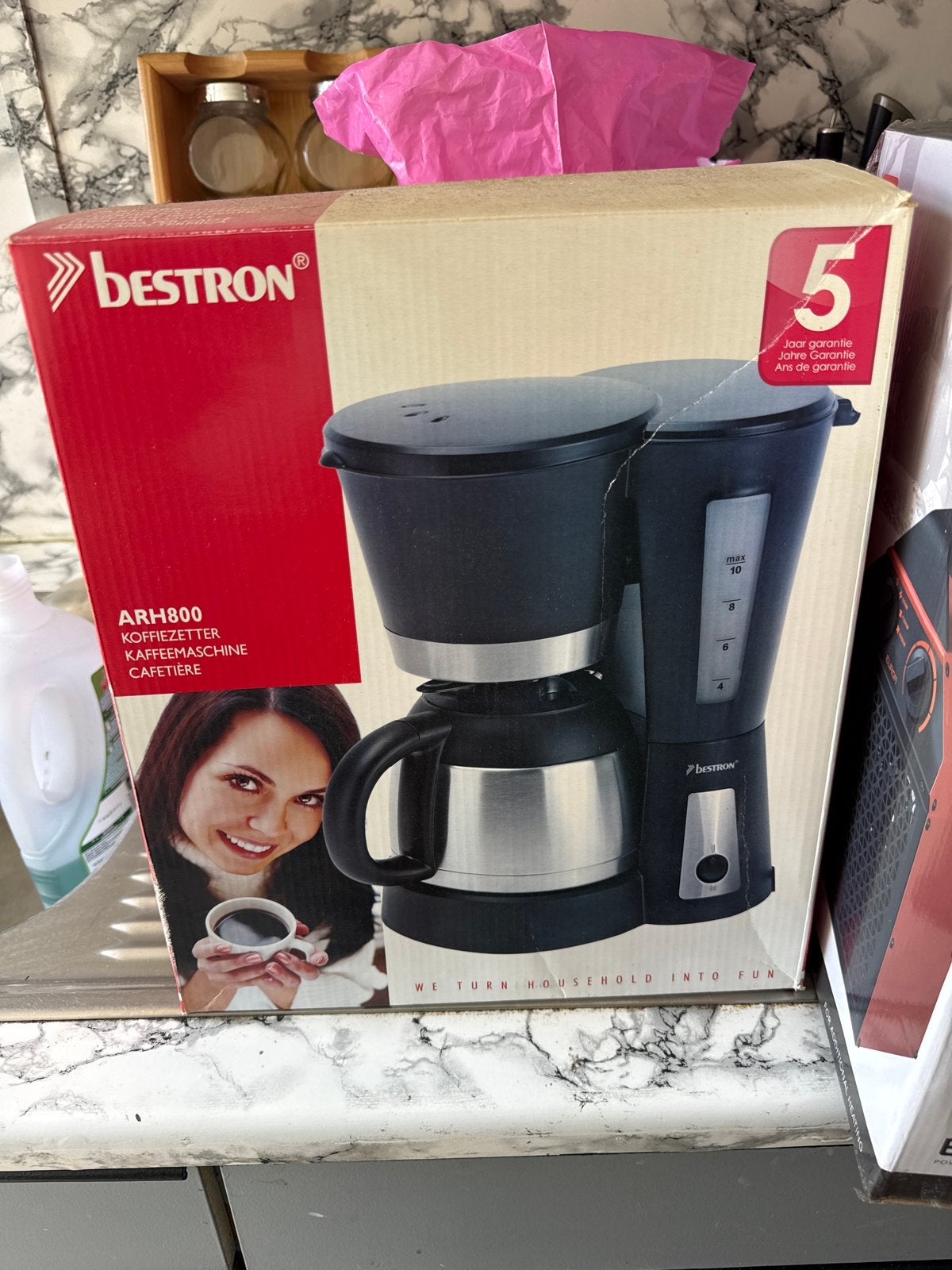 Bestron ARH800 Koffiezetapparaat - Nieuw in doos, Ophalen, 10 kopjes of meer, Gemalen koffie, Koffiemachine