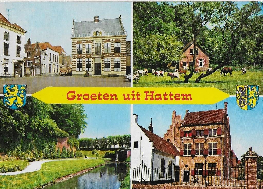 B377 Gelopen ansichtkaart groeten uit Hattem, Ophalen of Verzenden, 1980 tot heden, Gelopen, Gelderland