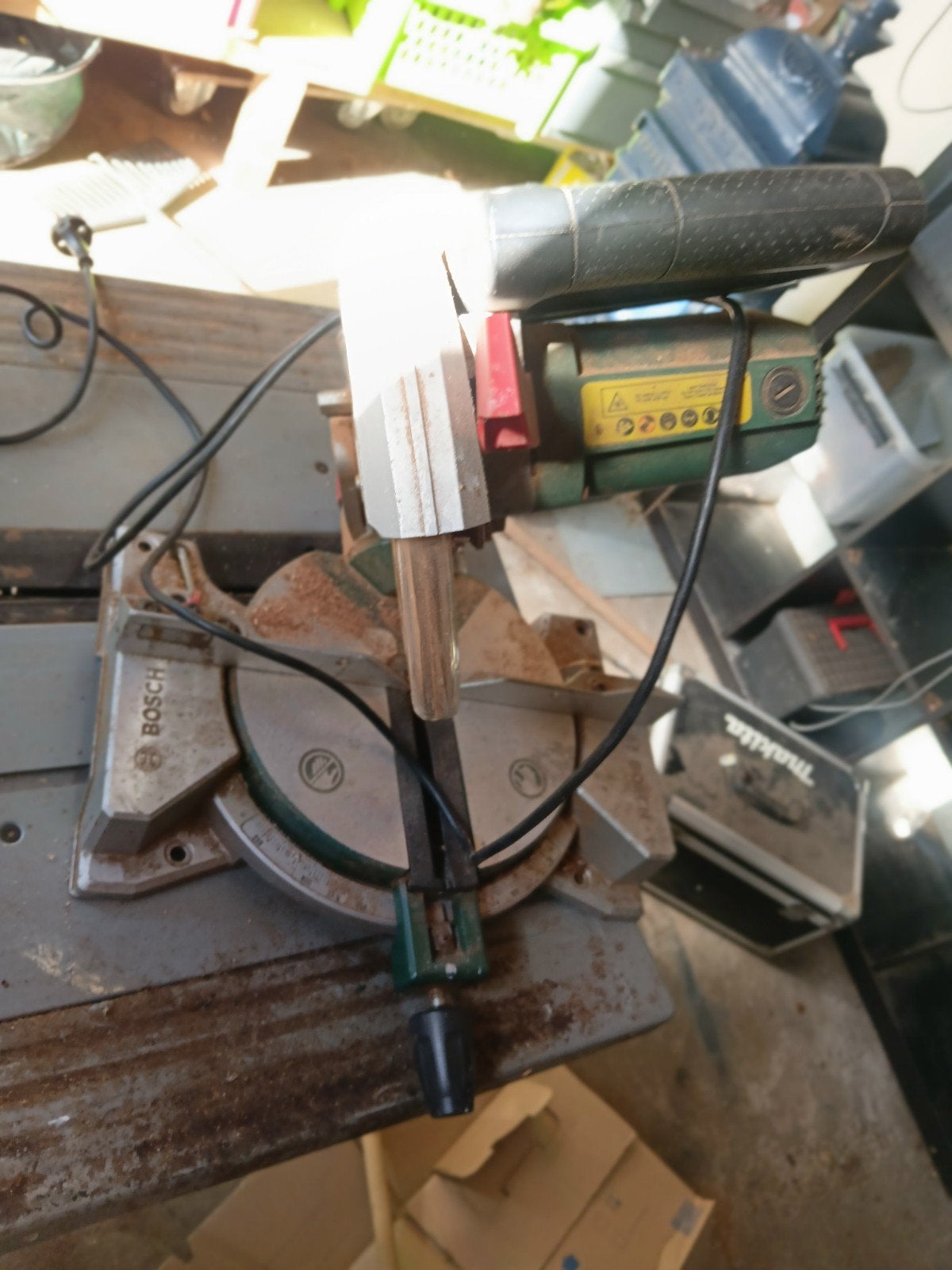 Bosch afkort-/verstekzaag., Ophalen, Gebruikt, Afkortzaag, 30 tot 70 mm
