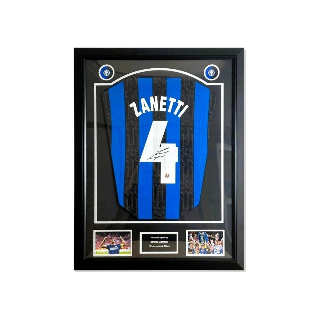 Javier Zanetti – gesigneerd Inter  1998 shirt Deluxe Frame, Verzamelen, Buitenlandse clubs, Shirt, In de Cramer 35-BU13, Nieuw
