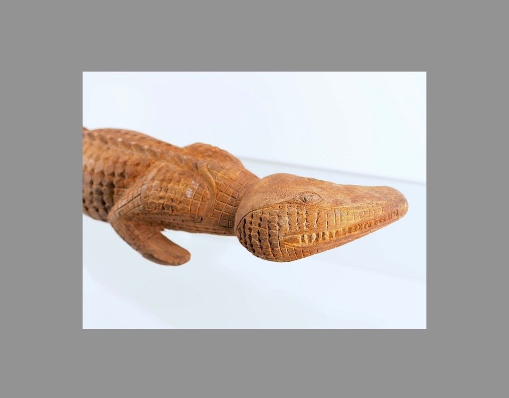 Div Papua N.G. Sepik, Houten Krokodil (200315-05), Hout, Gesneden, Papoea-Nieuw-Guinea, 59 cm
