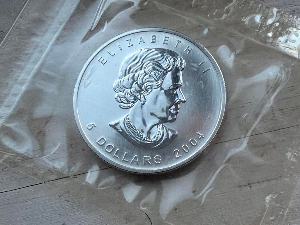 Maple Leaf zilver 2004 Originele RCM SEAL, Ophalen of Verzenden, Zilver