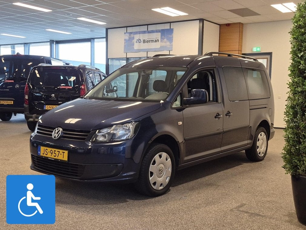 Volkswagen Caddy 1.2 TSI 77KW MAXI COMBI (bj 2013), Auto's, Volkswagen, Zwart, Blauw, Bedrijf, Handgeschakeld