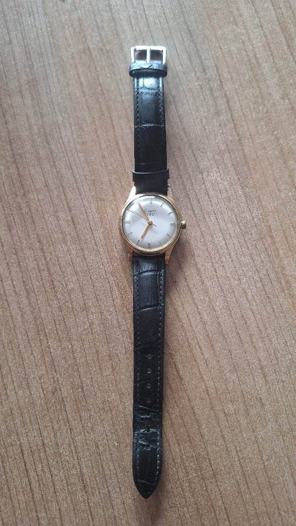 Prachtige Vintage Pontiac Nageur *** (3 Sterren) Jaren 50/60, Overige merken, Polshorloge, Ophalen of Verzenden, Goud