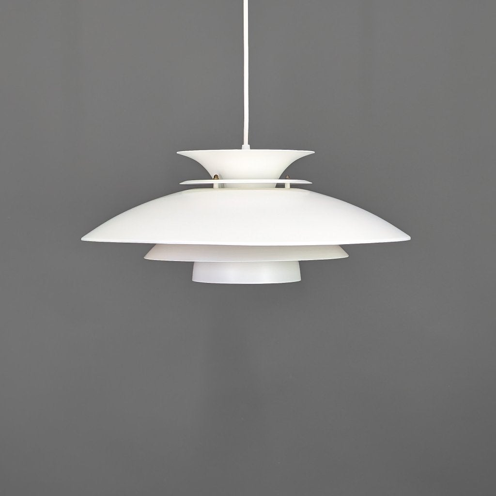 Belux 1039 Grandlux hanglamp in tijdloos wit, Mid century, Ophalen of Verzenden, Zo goed als nieuw, 75 cm of meer