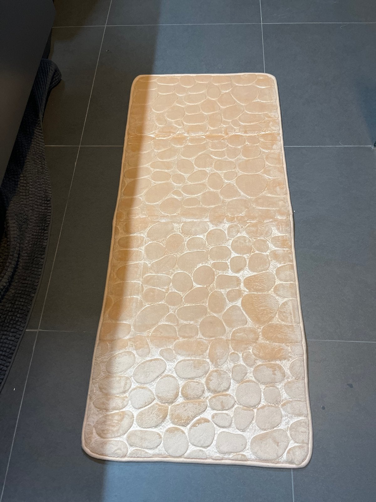 Badmat met kiezelpatroon - Beige 120 x 50 cm, Ophalen, 100 tot 150 cm, Beige, Nieuw