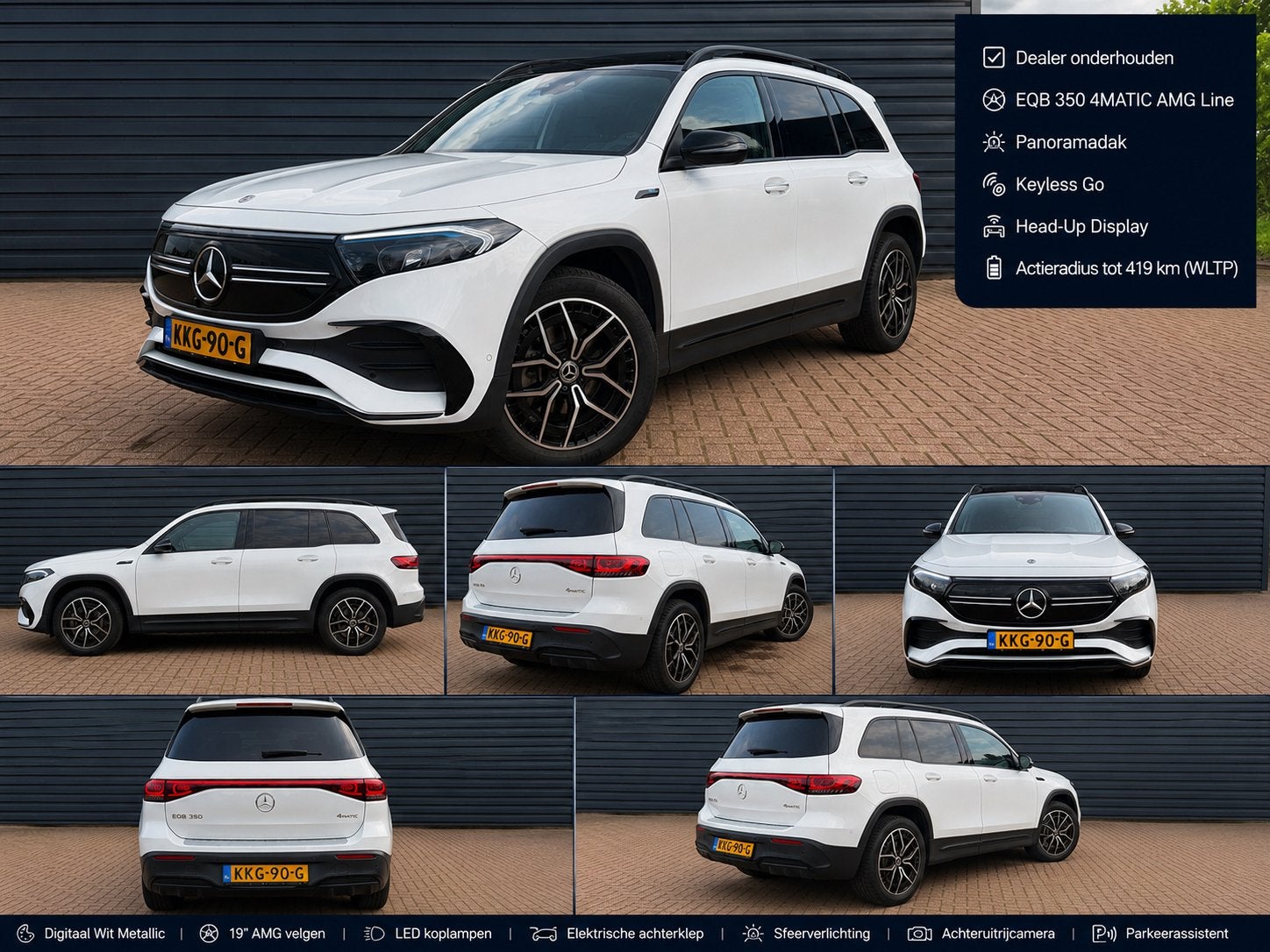 Mercedes-Benz EQB 350 AMG 292pk 4MATIC 2022 Wit, Auto's, Mercedes-Benz, Automaat, Wit, 2340 min, Elektrisch