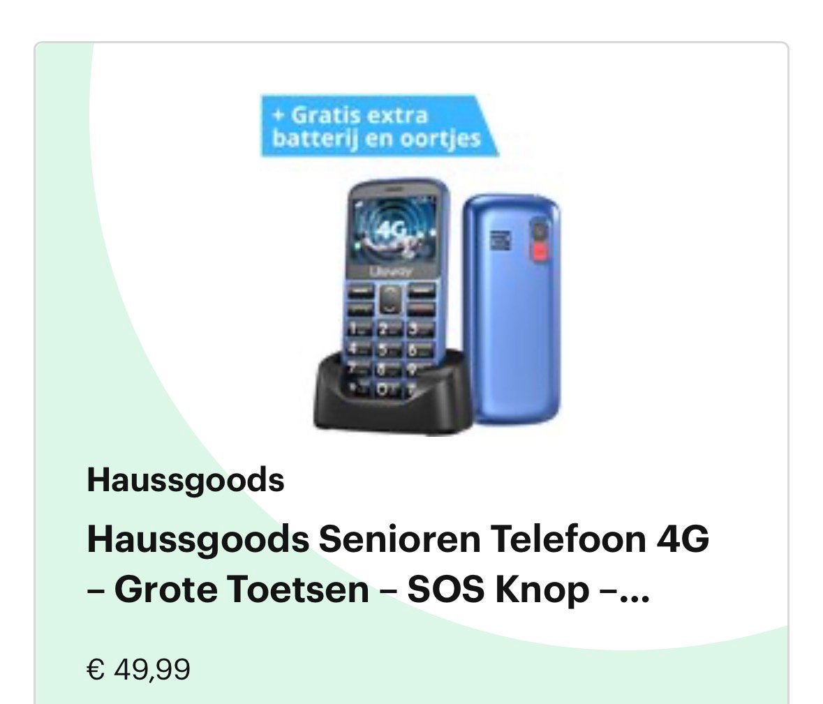Senioren telefoon, Ophalen of Verzenden, Nieuw, Geen camera, Zwart