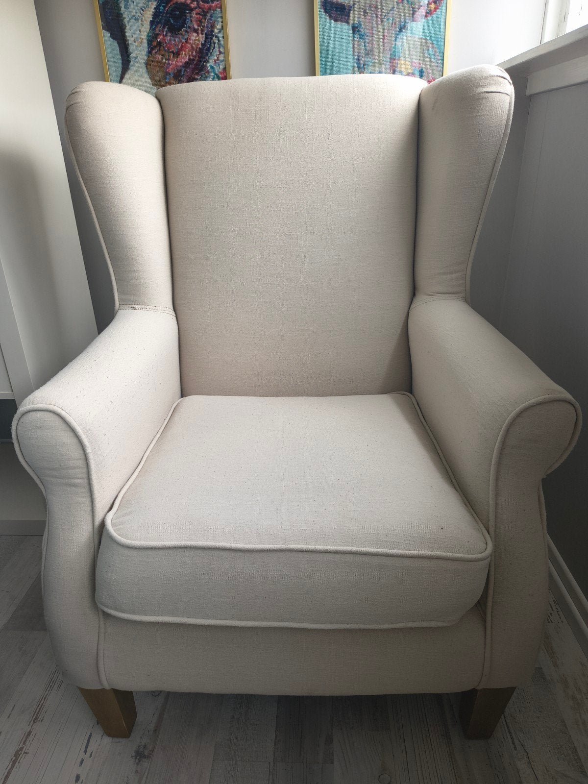 Ikea comfortabele fauteuil - Crèmekleurig, Ophalen, Gebruikt, 75 tot 100 cm, Klassiek, comfortabel
