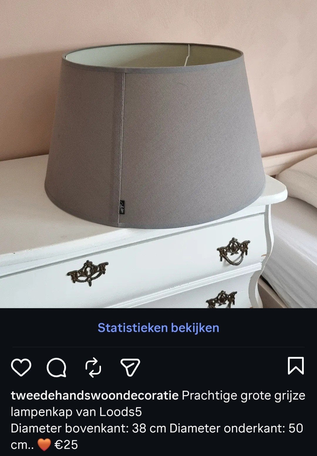Prachtige grote grijze lampenkap Loods 5, Ophalen