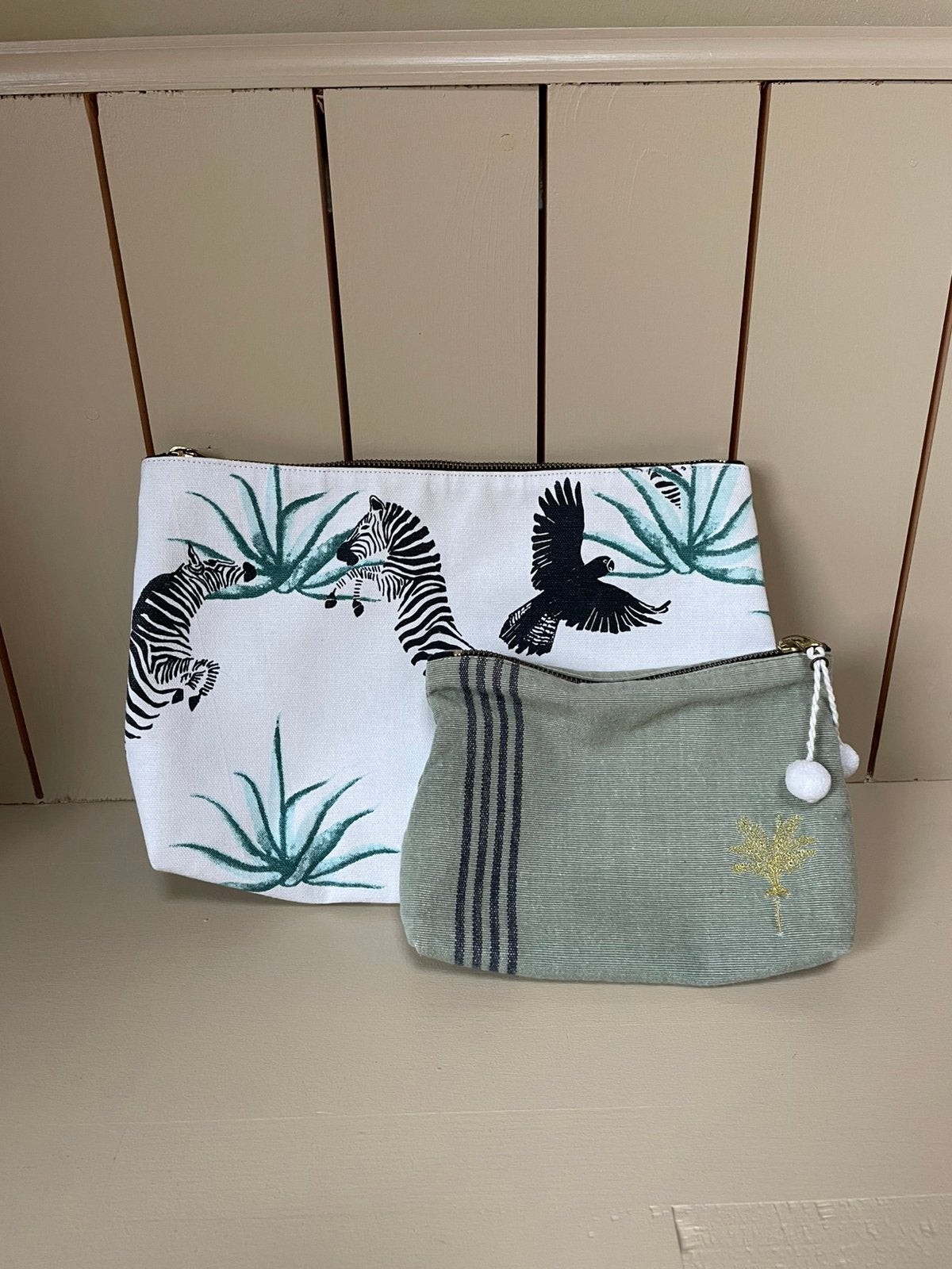 Sissy Boy grote toilettas klein make-up tasje - set van 2, Ophalen of Verzenden, Zo goed als nieuw, Groen, Dame