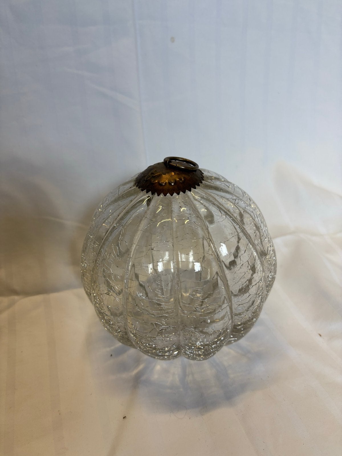 Vintage Glazen Kerstbal met Craquelé Effect, Antiek en Kunst, Ophalen