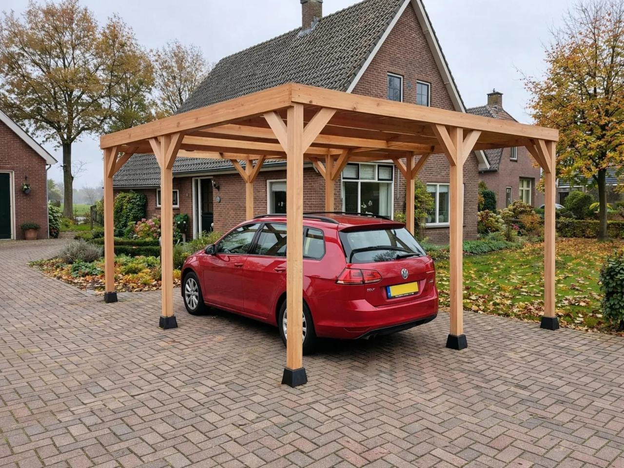 NIEUW grote vrijstaande dubbele Douglas carport 600  605 cm, Tuin en Terras, Ophalen, Nieuw, Overige typen