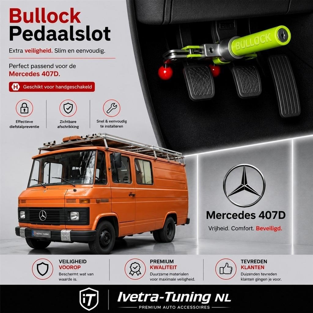 Pedaalslot Mercedes Benz 407D | Beveiliging Mercedes 407D, Ophalen of Verzenden, Info@ivetra-tuning.nl | www.ivetra-tuning.nl
