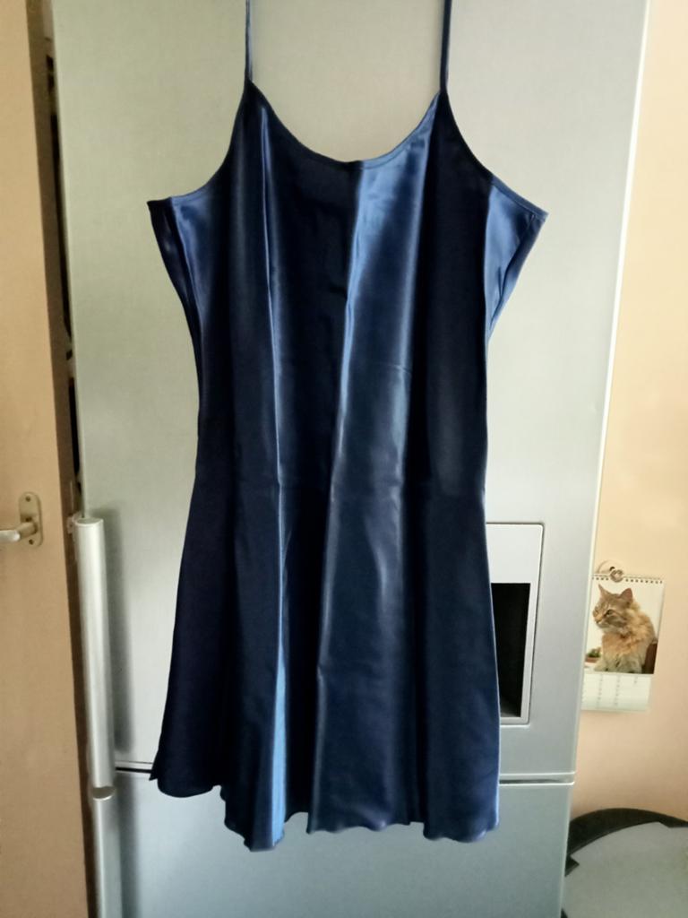 Zeer mooie nieuwe donkerblauwe slipdress, maat L, Kleding | Dames, Ophalen of Verzenden, Nieuw, Maat 42/44 (L)