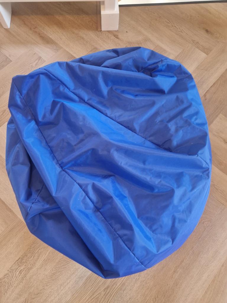 Blauwe zitzak +GF+ - Comfortabel en stijlvol, Ophalen, Zo goed als nieuw, Blauw, Zitzak