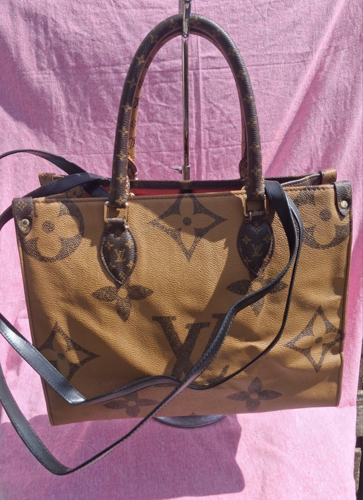Louis Vuitton OnTheGo GM Monogram Reverse Tote Tas, Ophalen of Verzenden, Gebruikt, Bruin, Handtas