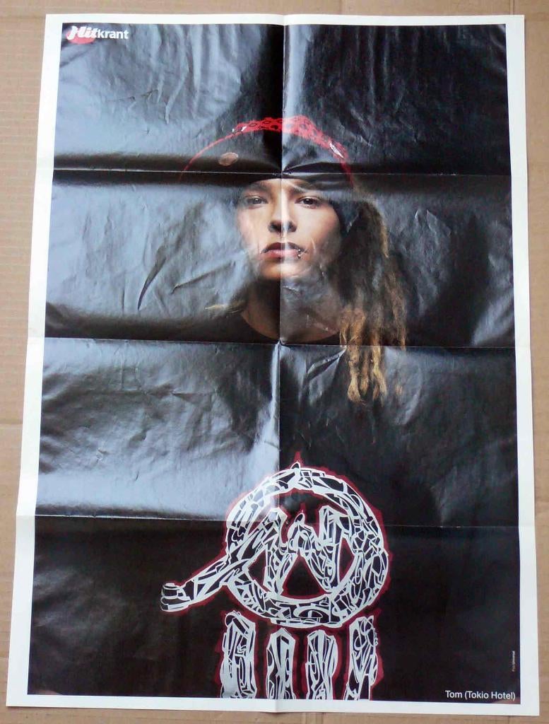 Tom Kaulitz Tokio Hotel & Mika Hitkrant poster 23"x16", Verzenden, Zo goed als nieuw, A1 t/m A3, Muziek