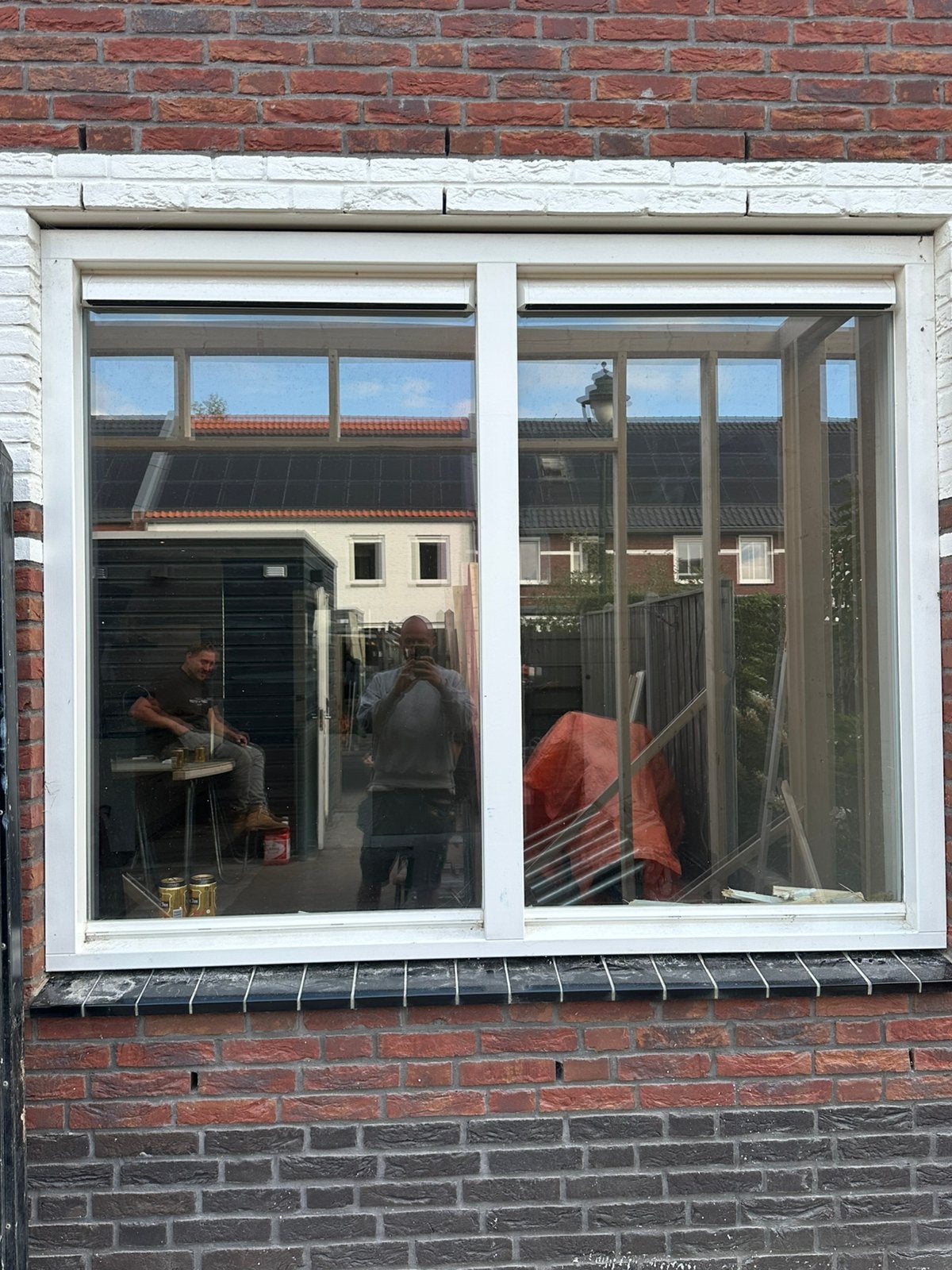 Kozijn dubbelgelaagd glas met ventilatie roosters., Ophalen, Raamkozijn, Zo goed als nieuw, 150 tot 225 cm