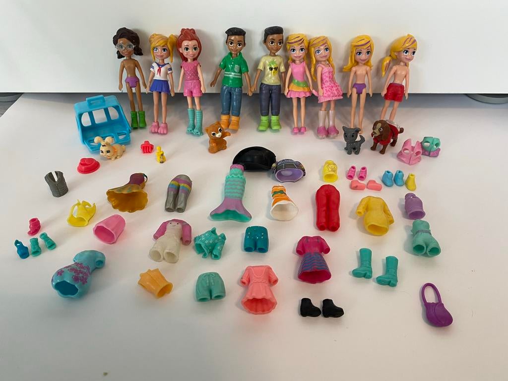 Polly pocket met kleding en accessoires, Kinderen en Baby's, Speelgoed | Poppen, Ophalen, Gebruikt, Overige typen