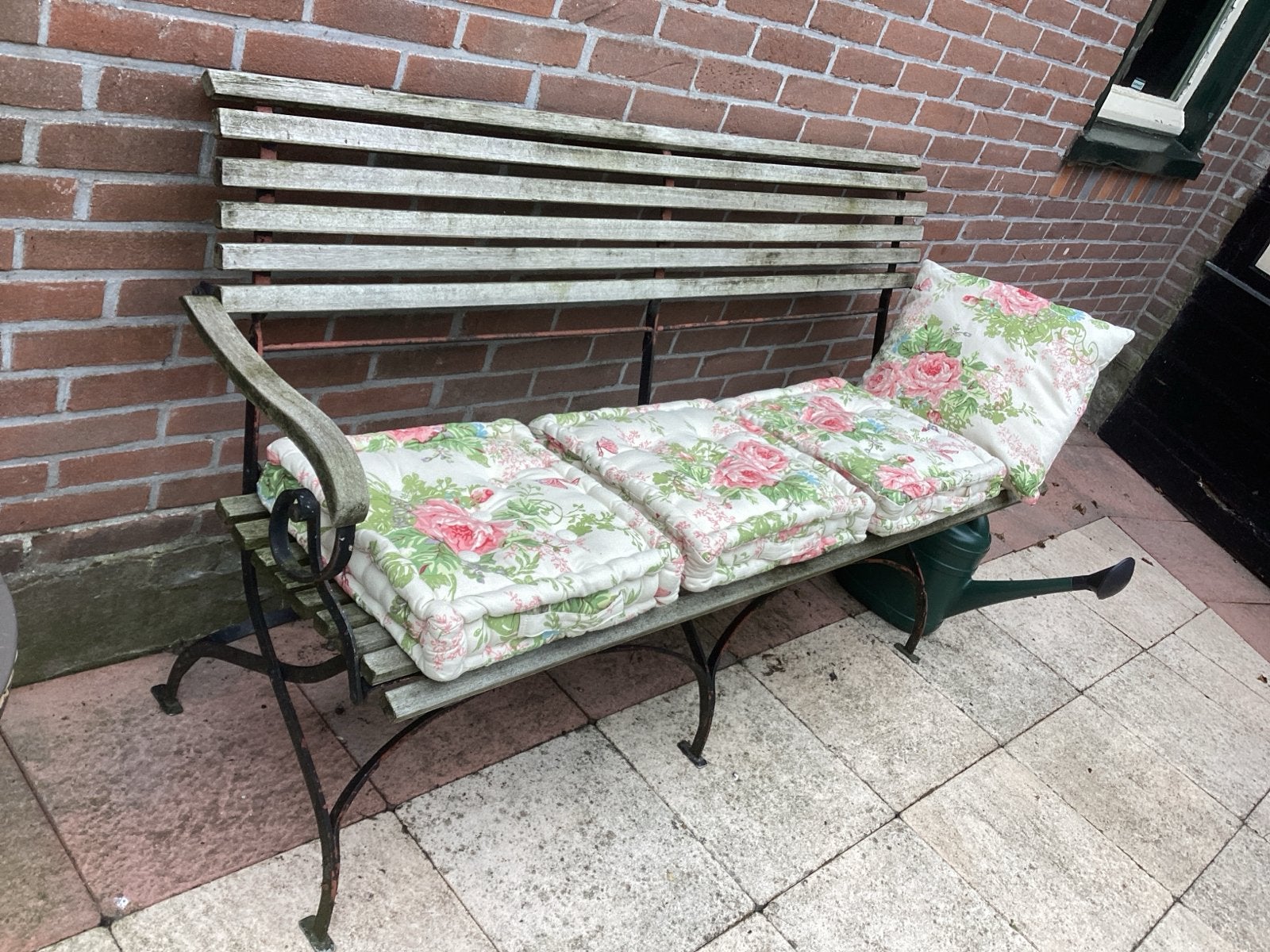 3 Nieuwe tuinstoel/bank kussens + 1 los kussen, bloemenprint, Tuin en Terras, Ophalen, Nieuw