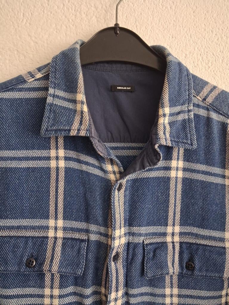 Denham geruit flanellen overhemd - Regular Cut Maat M, Kleding | Heren, Overhemden, Blauw, Zo goed als nieuw, Denham, Halswijdte 39/40 (M)