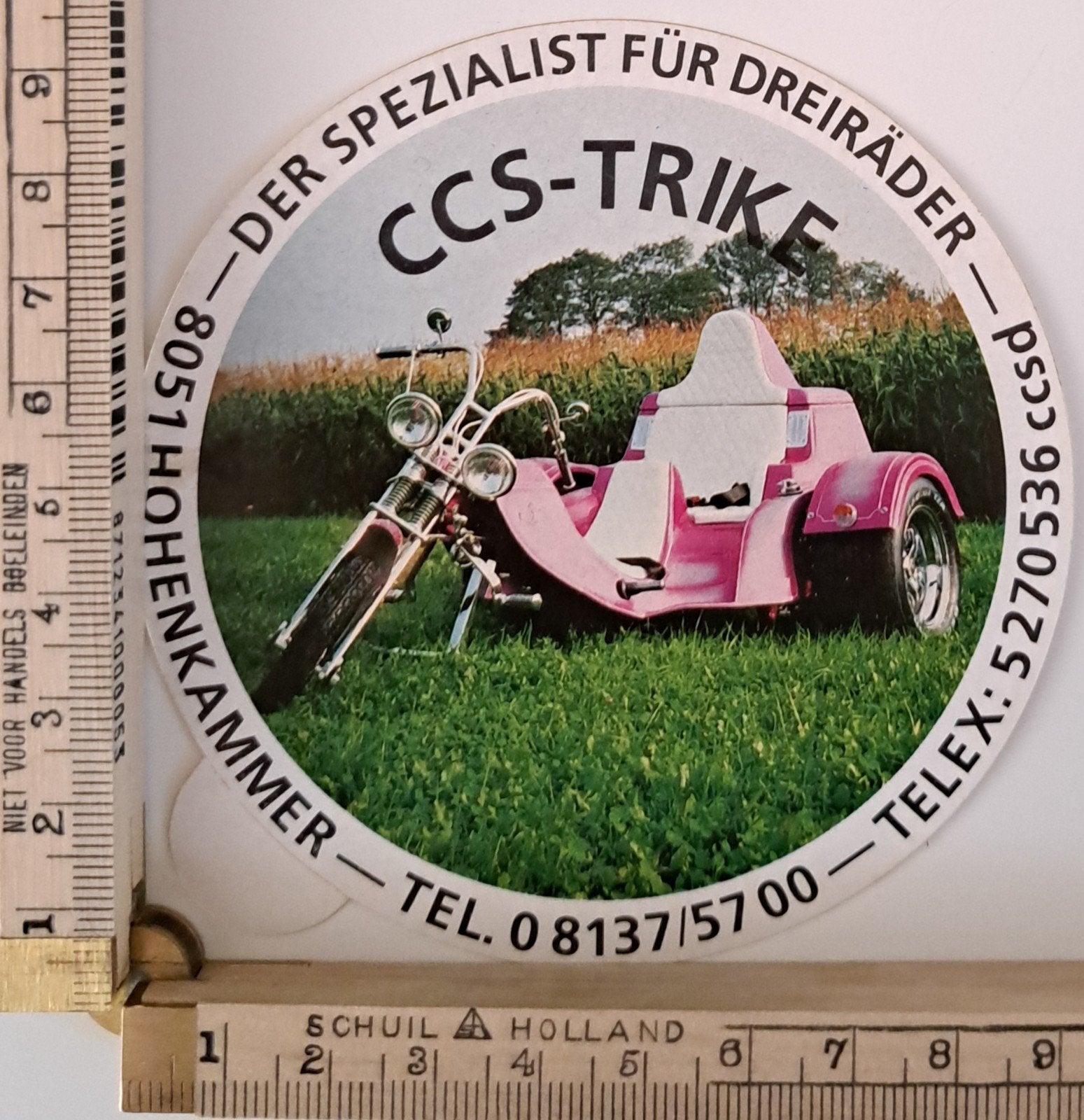 Vintage sticker BOOM Trike CCS trikes Duitsland, Ophalen of Verzenden, Zo goed als nieuw