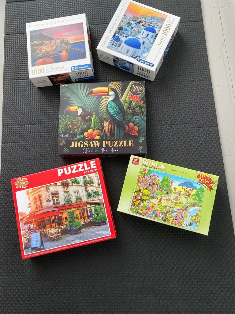 5x 1000 stukjes legpuzzels - Clementoni, King, Avec, Ophalen of Verzenden, Zo goed als nieuw, Legpuzzel