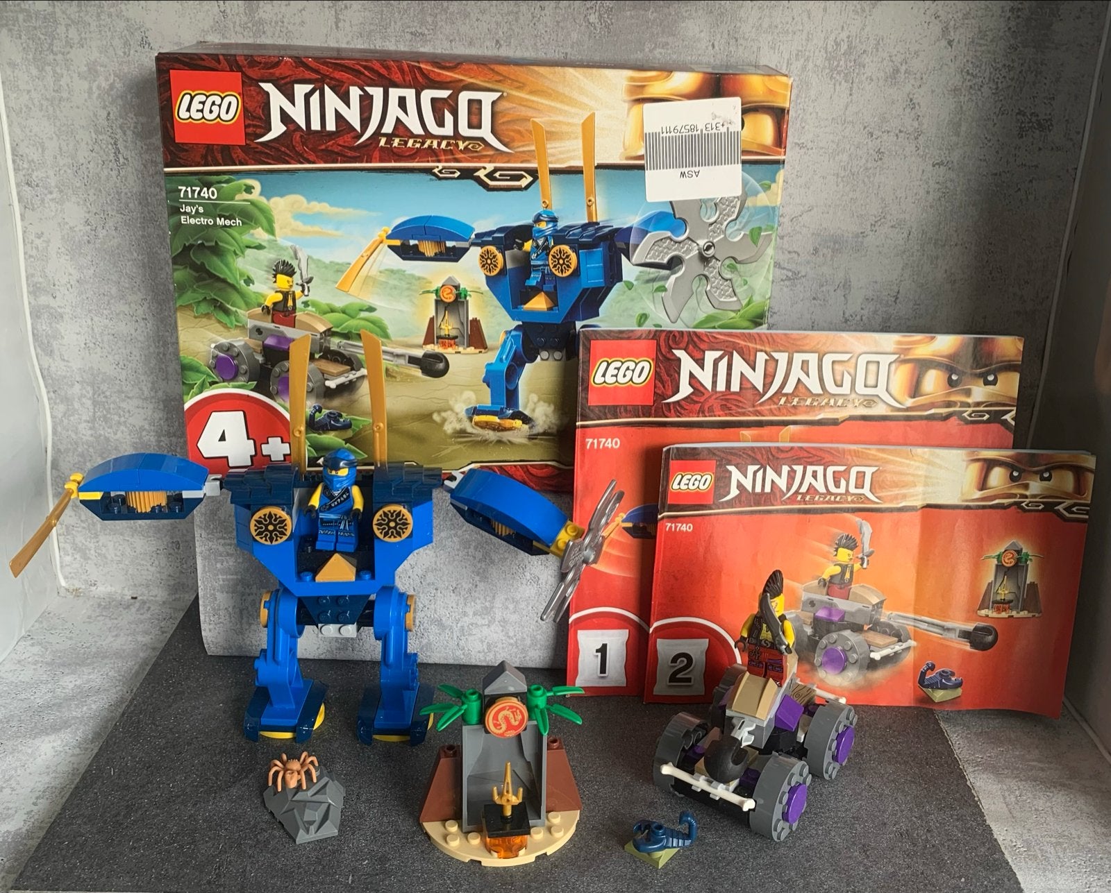 LEGO Ninjago 71740 Jay's Electro Mech met doos en boekjes, Ophalen of Verzenden, Zo goed als nieuw