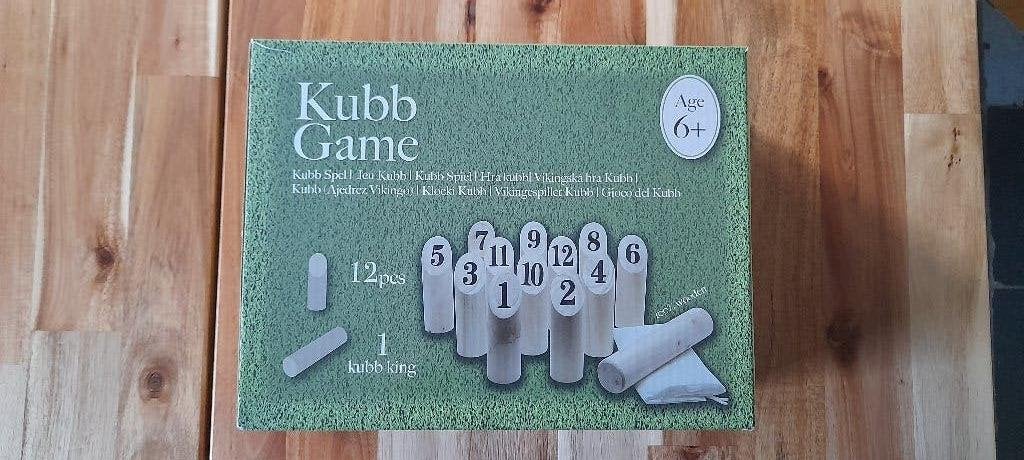 Nieuw in doos 1x Kubb game spel voor buiten met opbergzak, Ophalen of Verzenden, Nieuw