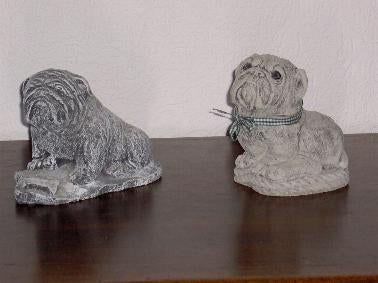 2 engelse bulldog bulldoggen beelden alleen in 1 koop, Ophalen, Gebruikt, Hond of Kat, Beeldje of Figuurtje